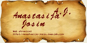 Anastasija Josin vizit kartica